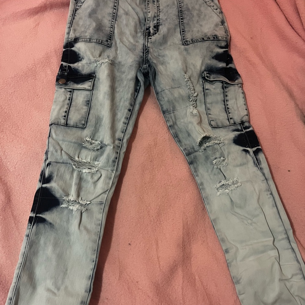 VIP Black and Gray Ankle & Cropped Jeans